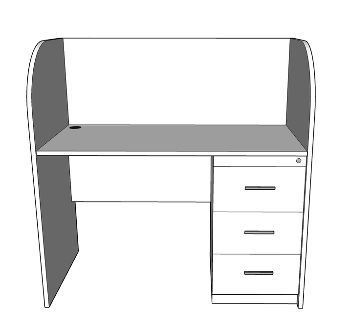 Priva Desk with Partition for Office & Study, Custom Made