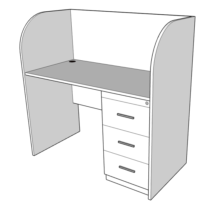 Priva Desk with Partition for Office & Study, Custom Made