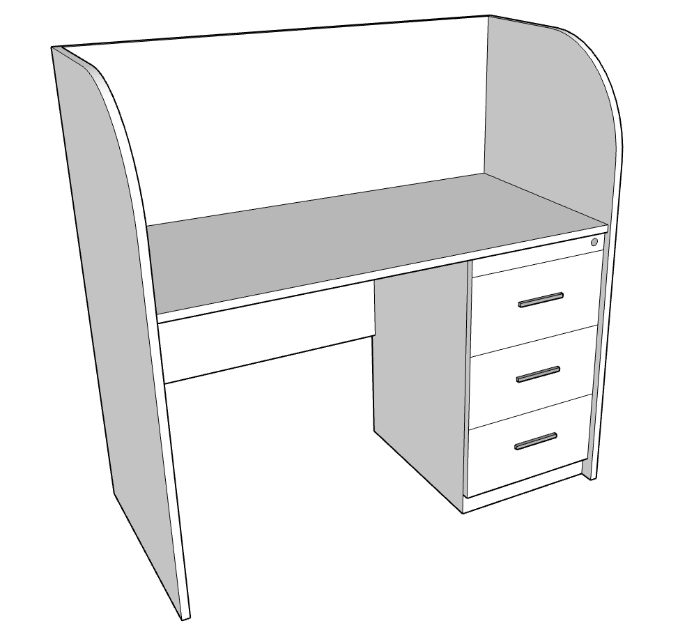 Priva Desk with Partition for Office & Study, Custom Made