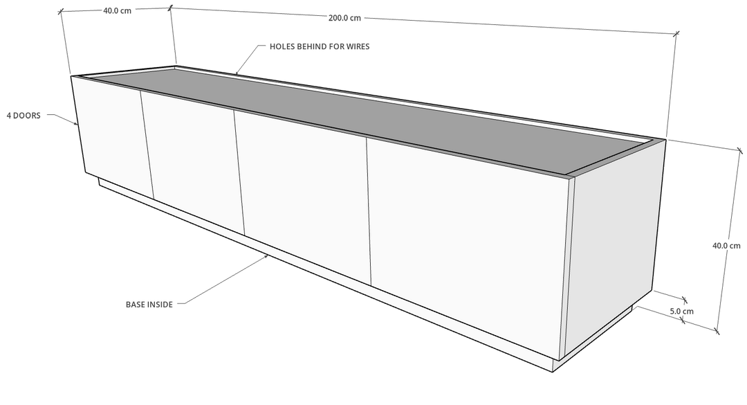 Egde TV Unit, 200 cms, MDF