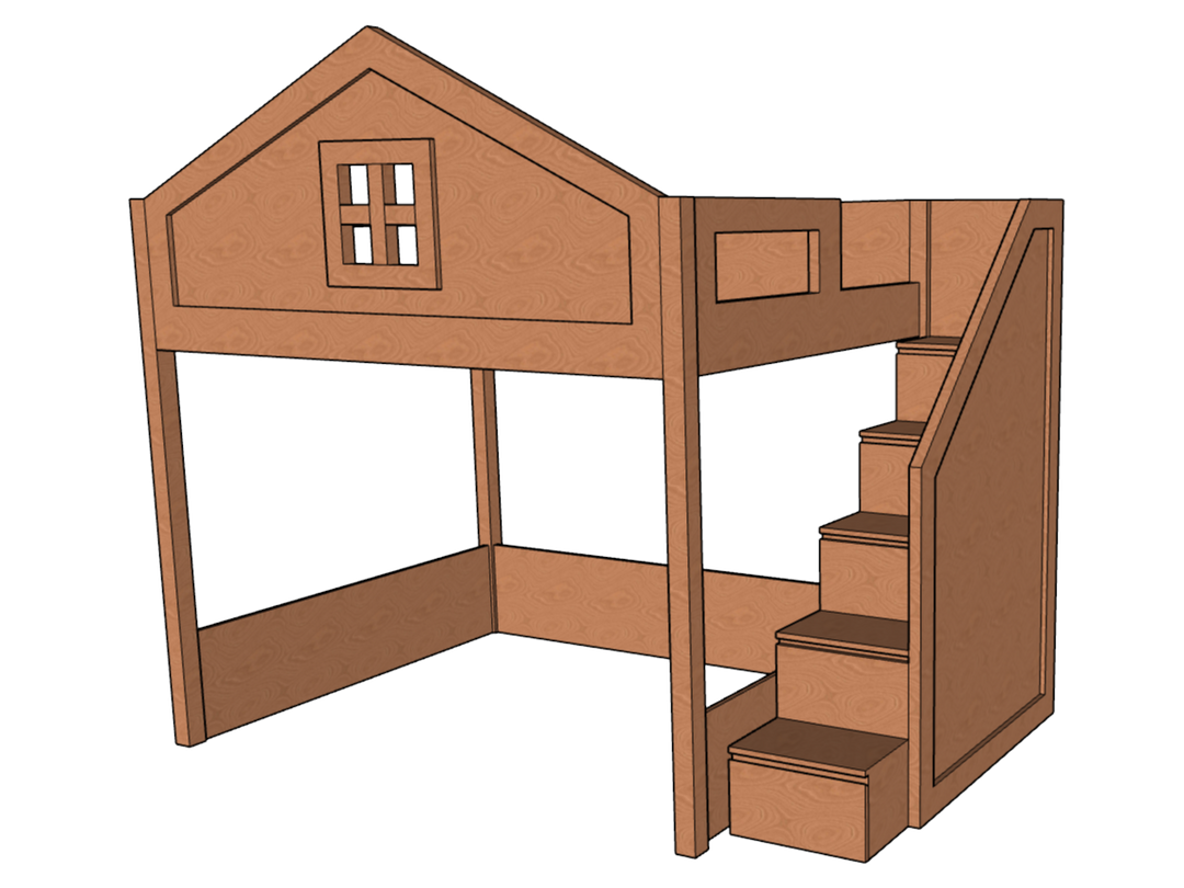 Elega Home Loft Bed, fits Queen 150 x 200 cms Mattress