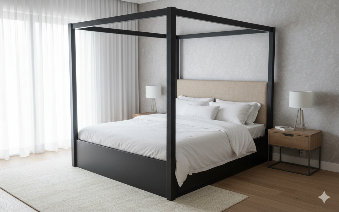 Highlander Poster Bed with Hydraulic Storage