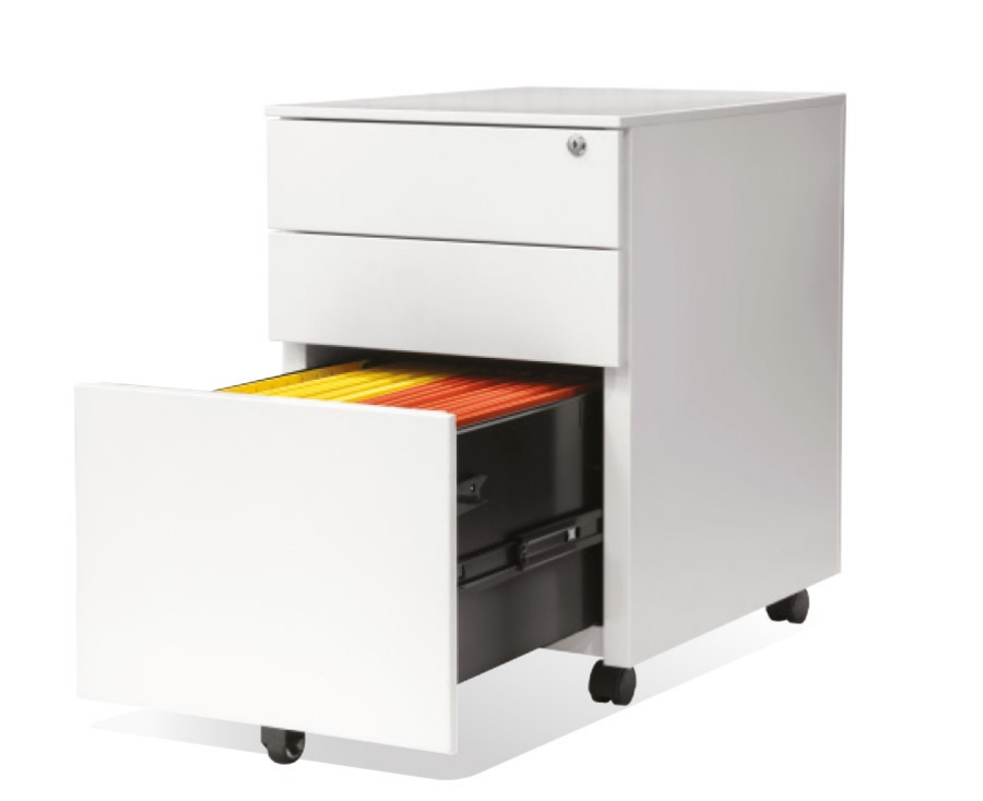 Steel Mobile Pedestal, Black / White