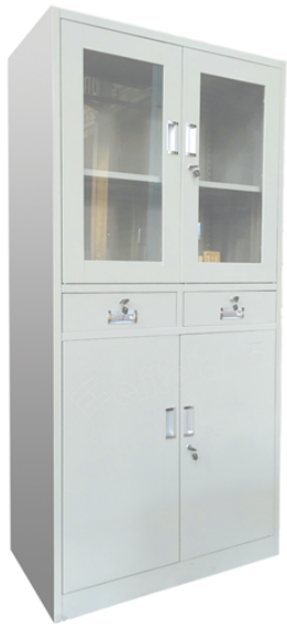 Metal cabinet with glass doors deals