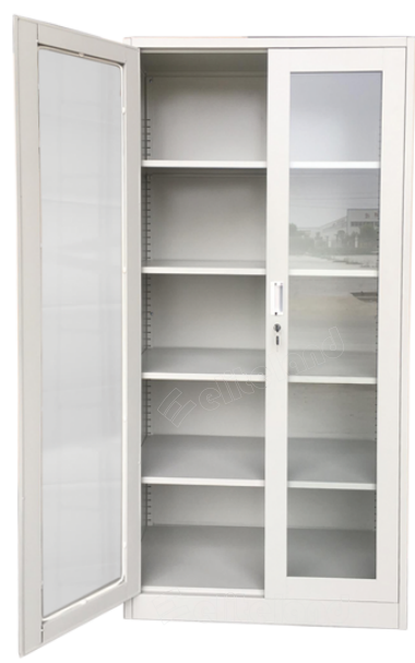 Steel Cupboard with Glass Door and Shelves