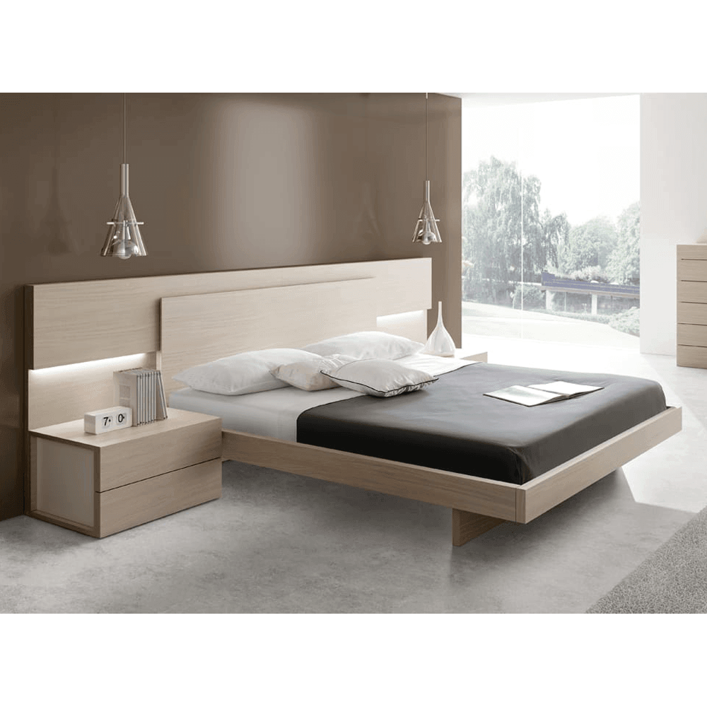 King size bed with side table deals