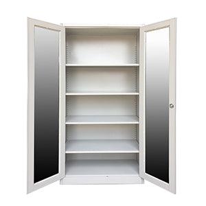 Steel Cupboard with Glass Door and Shelves - Classic Furniture Dubai UAE
