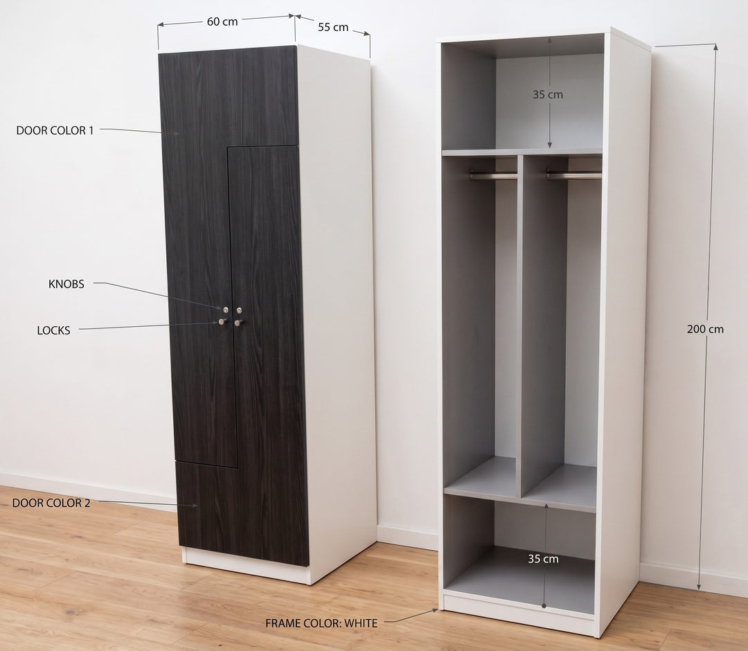 2 Tier Wooden Locker Cupboard