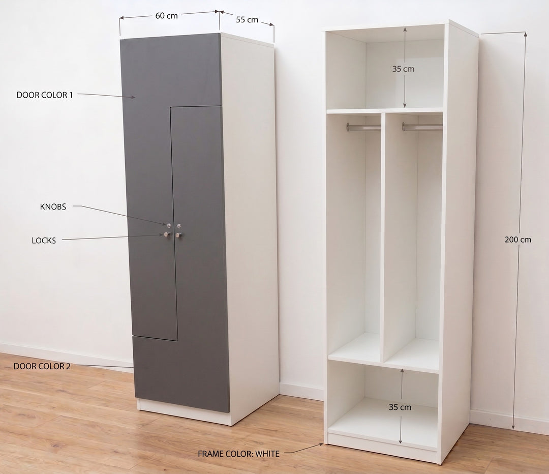 2 Tier Wooden Locker Cupboard