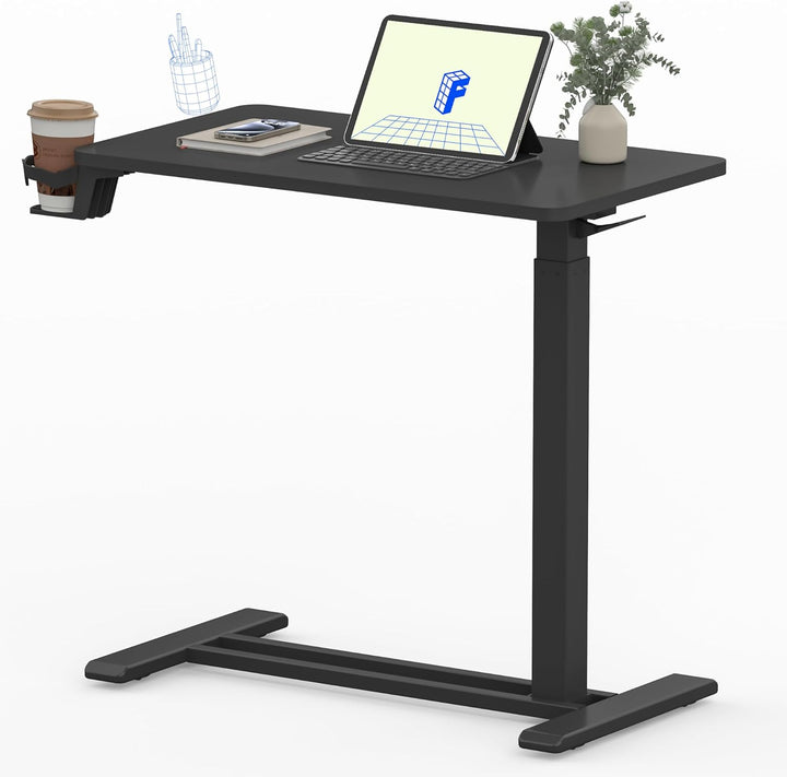 Height Adjustable Mobile Side Table / Desk, 80 x 45 cms