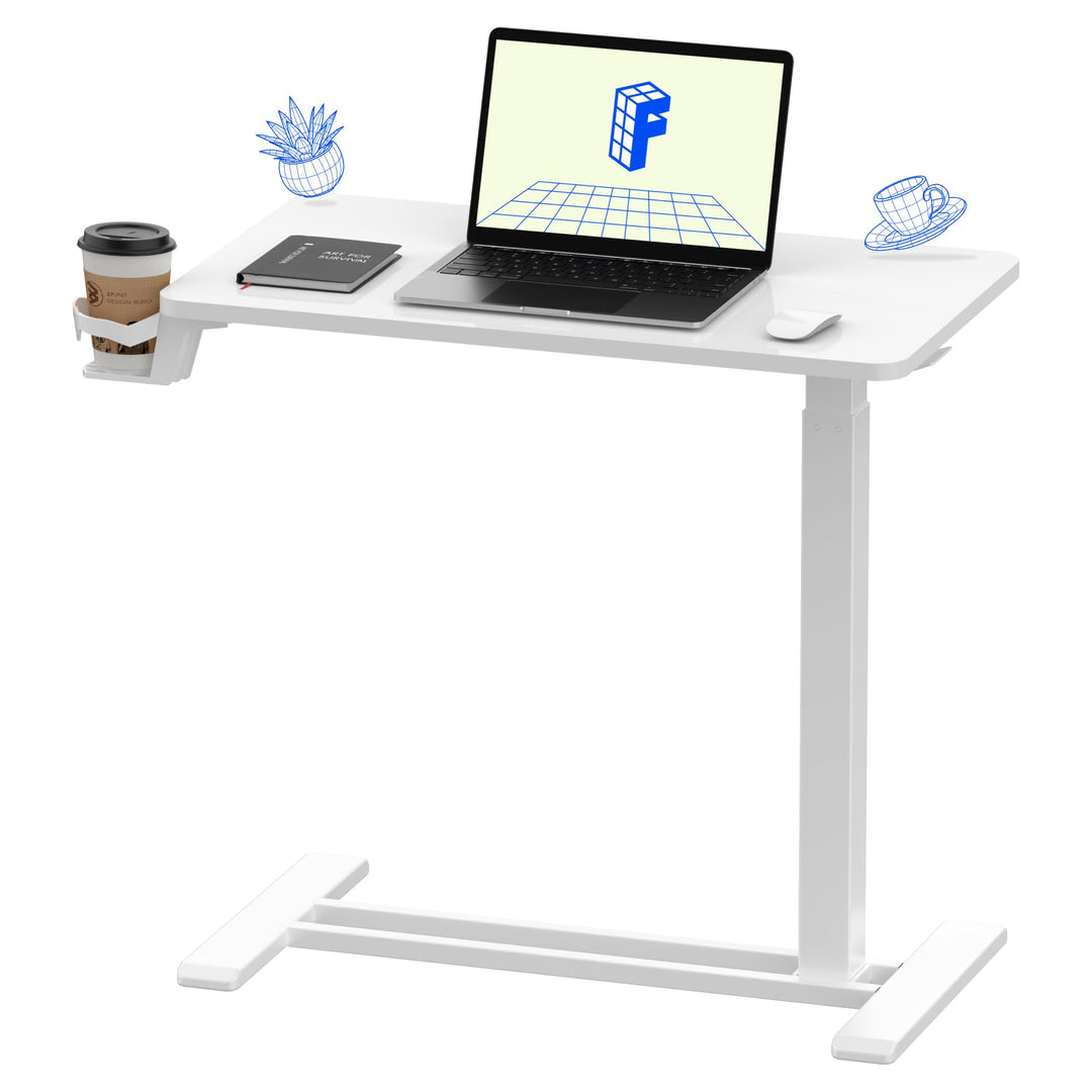 Height Adjustable Mobile Side Table / Desk, 80 x 45 cms