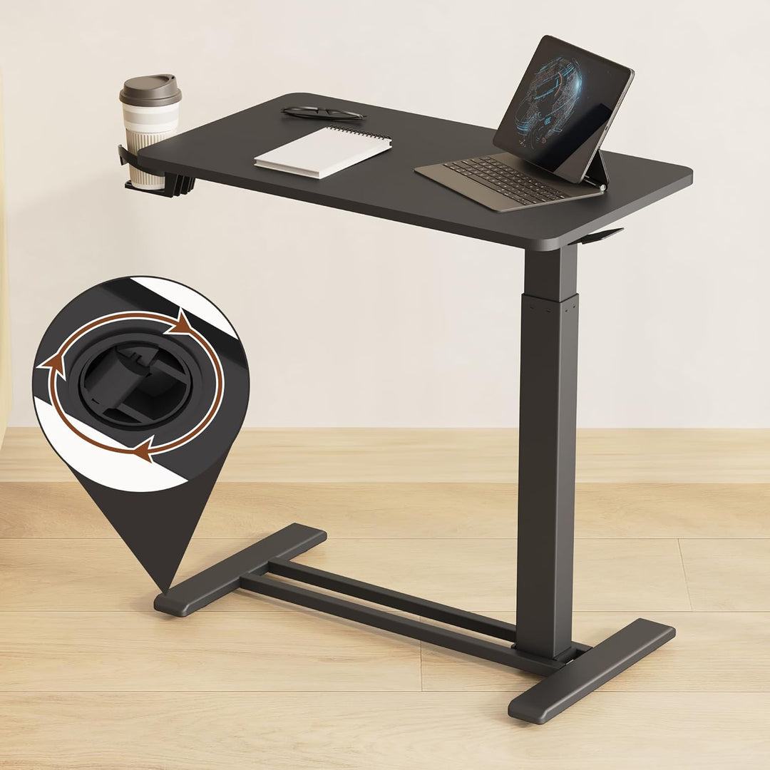 Height Adjustable Mobile Side Table / Desk, 80 x 45 cms