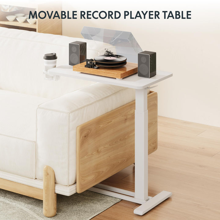 Height Adjustable Mobile Side Table / Desk, 80 x 45 cms
