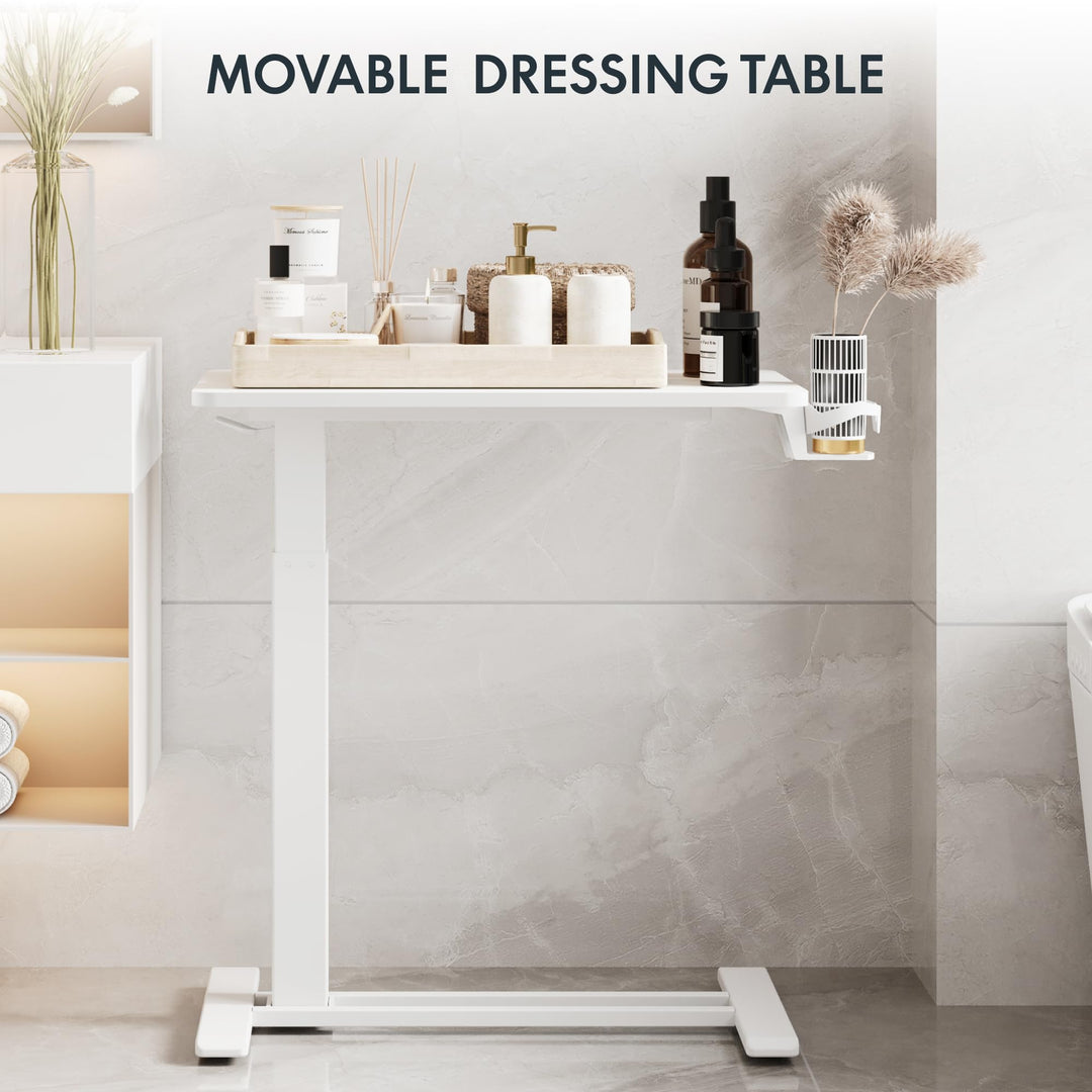 Height Adjustable Mobile Side Table / Desk, 80 x 45 cms