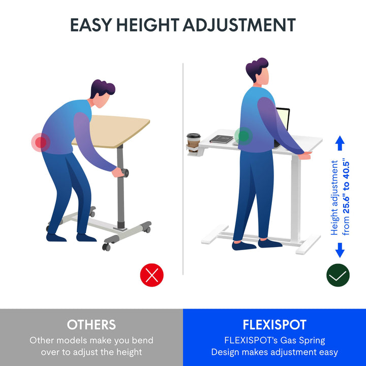 Height Adjustable Mobile Side Table / Desk, 80 x 45 cms
