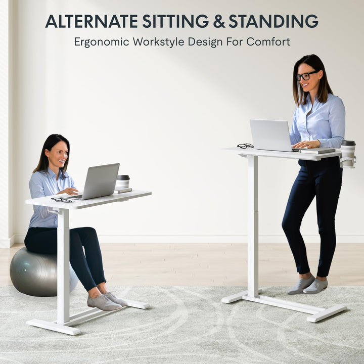 Height Adjustable Mobile Side Table / Desk, 80 x 45 cms