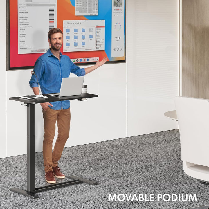 Height Adjustable Mobile Side Table / Desk, 80 x 45 cms