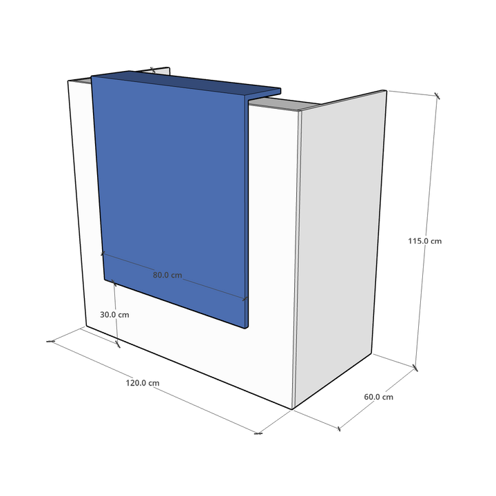 Ace Reception Counter for 1 person, 120 x 60 x 115 h cms, Custom Made