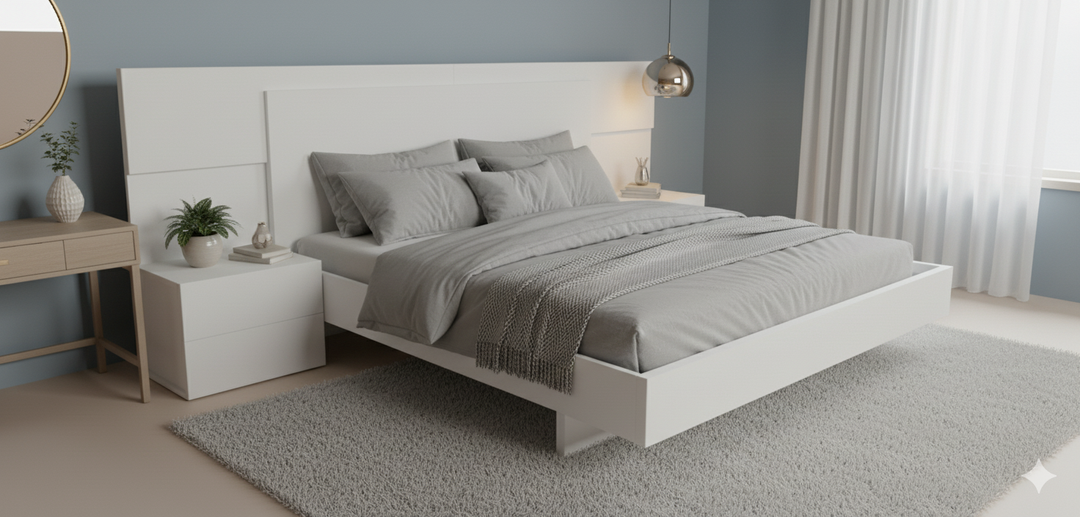 Balmy Bed with 2 side tables, Custom made in UAE