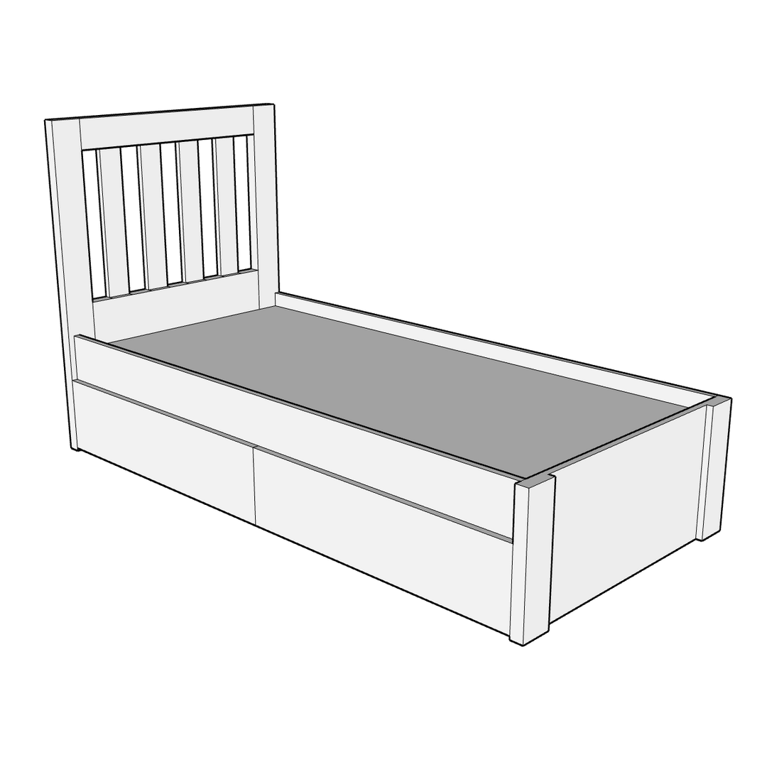 Cairo Bed with storage drawers