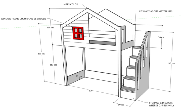 Fazi House Loft Bed