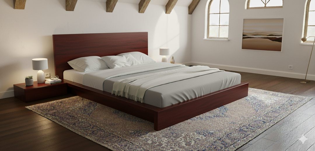 OKINAWA Low Bed with 2 side tables