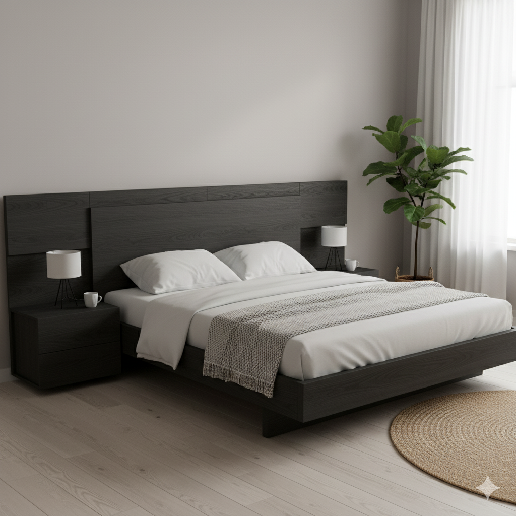 Balmy Bed With 2 Side Tables