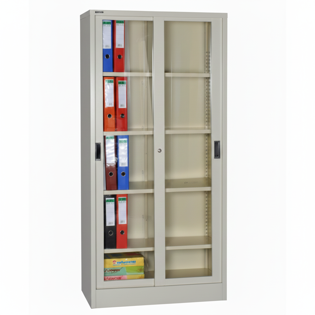 Steel Sliding Glass Door Cupboard, Heavy Duty