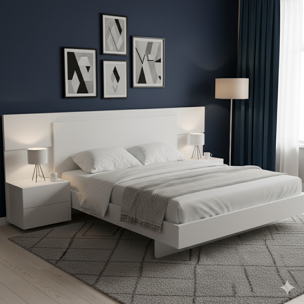 Balmy Bed With 2 Side Tables