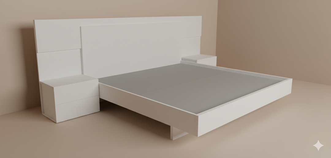 Balmy Bed With 2 Side Tables