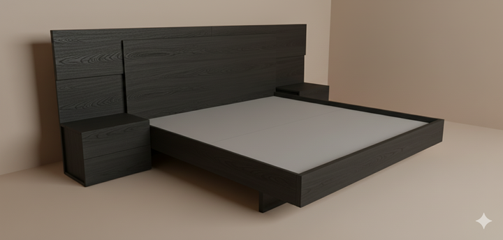 Balmy Bed With 2 Side Tables