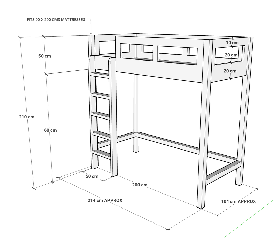 Elly Loft Bed, Custom Made