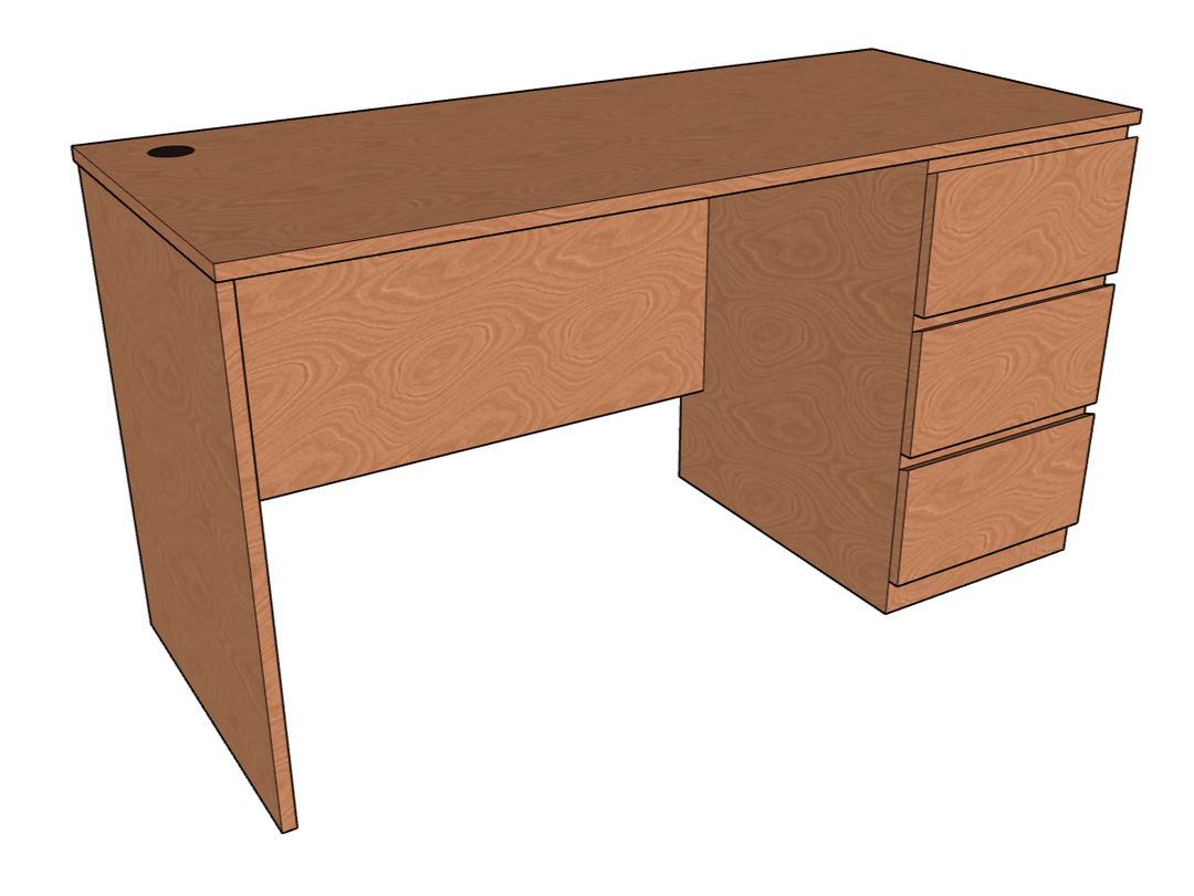 STUD Desk with 3 drawers - Classic Furniture Dubai UAE