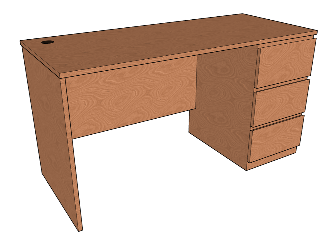 Desk with three drawers deals