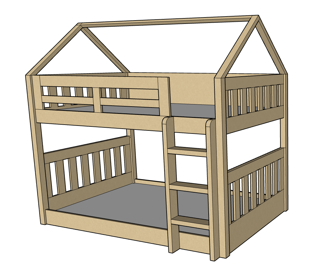 Mac House Bunk Bed, 120 x 200 cms