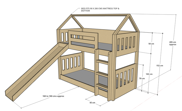McHouse Bunk Bed with Slide