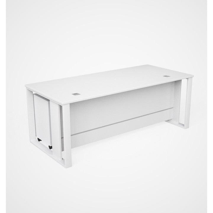 Office Table with Metal Leg - Model MTL, with Pedestal Drawer, 140/160/180/200 cms, Ready Made