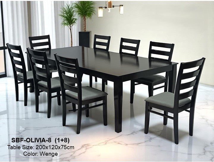 OLIVIA Dining Set, 8 Seater, Solid Wood