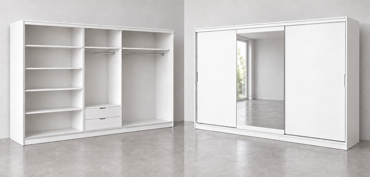 Sliding Door Wardrobe, 300 x 60 x 200 h cms