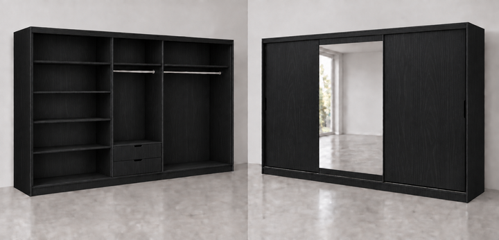 Sliding Door Wardrobe, 300 x 60 x 200 h cms