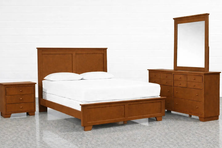 V1 Bed with optional bed side table & dresser
