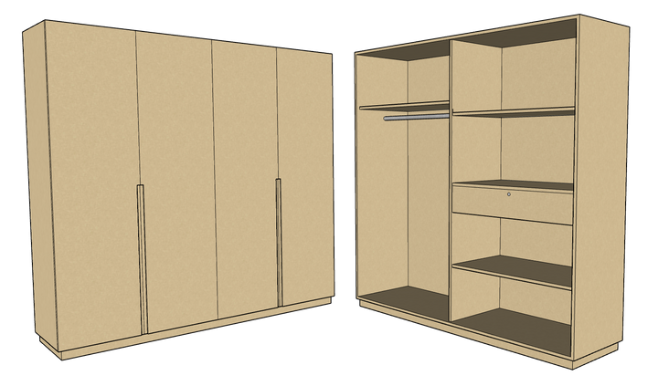 CF 4 Door Wardrobe, Custom Made