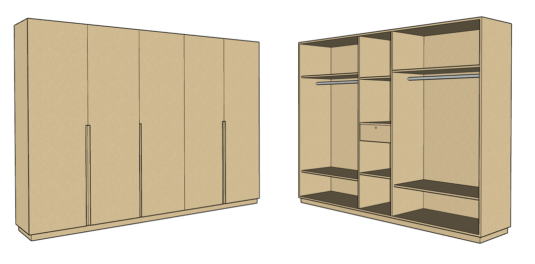 CF 5 Door Wardrobe, Custom Made