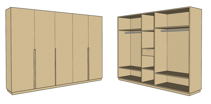 CF 5 Door Wardrobe, Custom Made