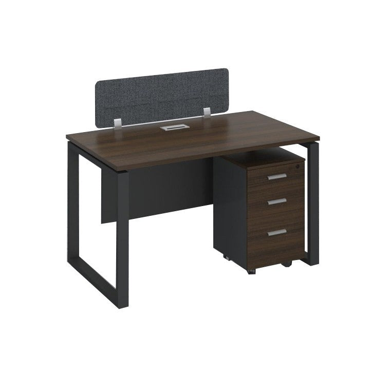 WS-1P-BG Single Person Workstation with Pedestal Drawers