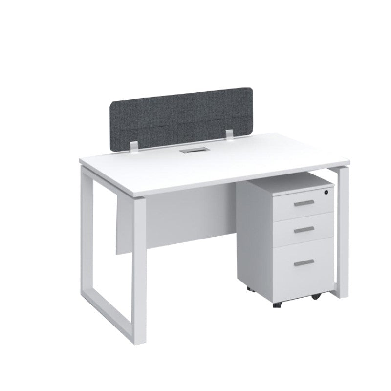WS-1P-WT Single Person Workstation with Pedestal Drawers – White, Ready Made