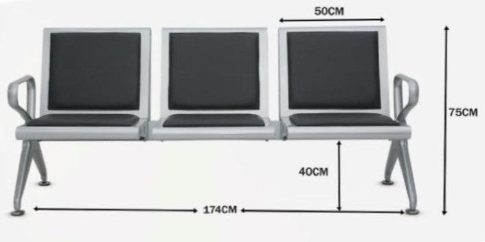 Seater Steel Joint Chair with PVC upholstery, Heavy Duty