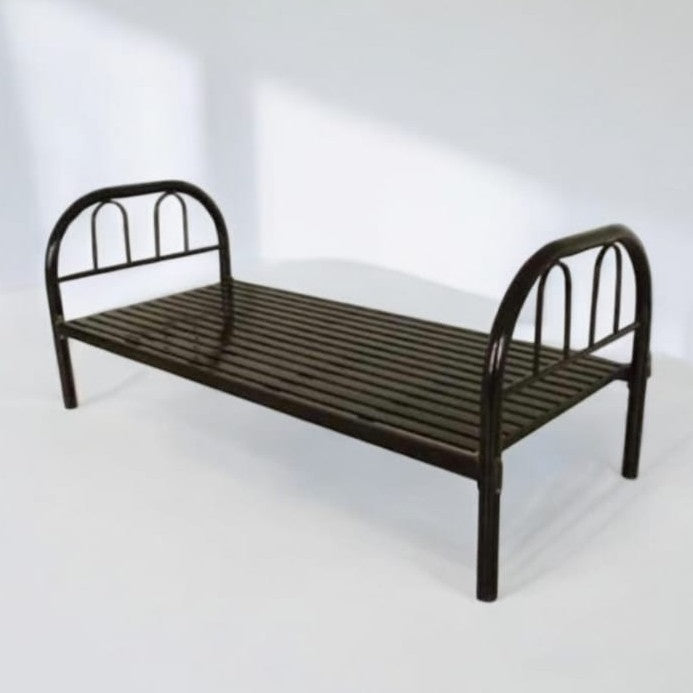 Steel Single Bed, Black, Normal