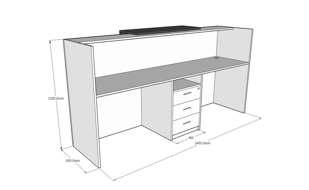 Ace Reception Counter for 2 persons, Custom - Classic Furniture Dubai UAE