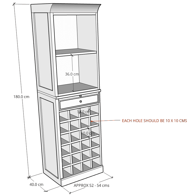 Bar Cabinet, BB1, Veneer - Classic Furniture Dubai UAE